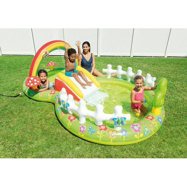 Intex Inflatable Kid Water Sprayer Slide Garden Pool Play Centre 290x190x104 cm