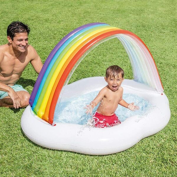 Intex Inflatable Kid Baby Rainbow Cloud Pool 142 x 119 x 84 cm Ages 1-3