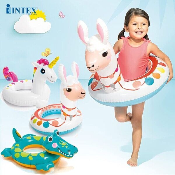 INTEX Inflatable Swim Pool Float Ring Toy Pool Float Llama / Unicorn / Alligator