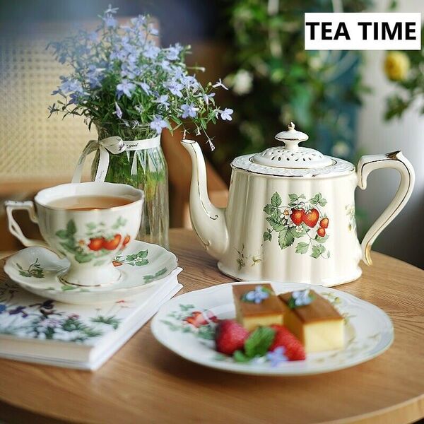 French Style Fine Ivory China Tea Set High Tea Coffee Pot Cup Sauce Set - 19pcs