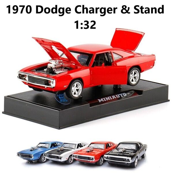 1:32 Diecast Alloy 1970 Dodge Charger Car Model &amp; Stand Sound &amp; Light Model Toy