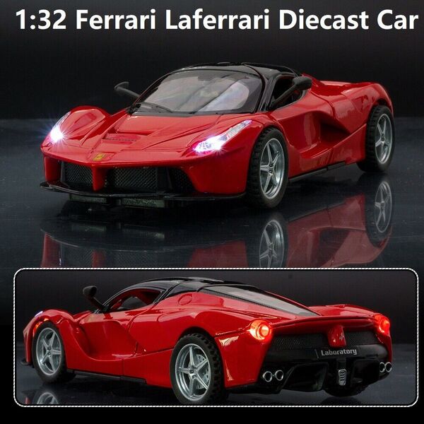 1:32 Alloy Ferrari Laferrari Super Sport Car Model &amp; Stand Sound Light Model Toy