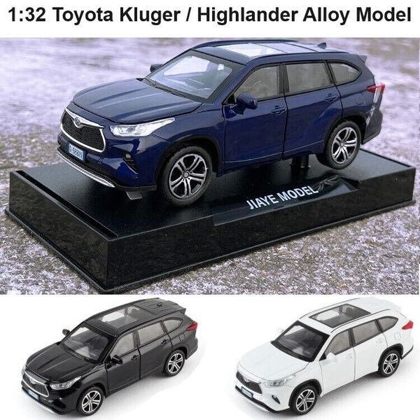 1:32 Alloy TOYOTA Kluger / Highlander Car Model &amp; Stand Sound Light Model Toy