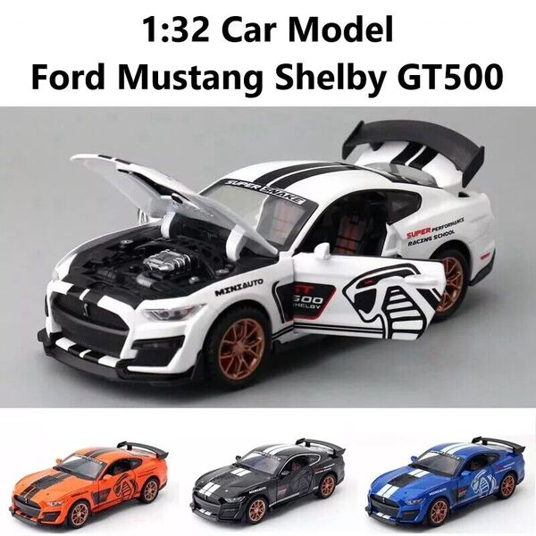 1:32 Alloy Ford Mustang Shelby GT500 Sport Car Model &amp; Stand Toy Sound Light