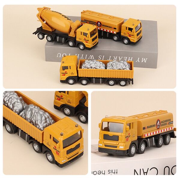 1:55 Kid Toy Truck Model Construction Cargo Truck Cement Mixer Oil Tanker Truck