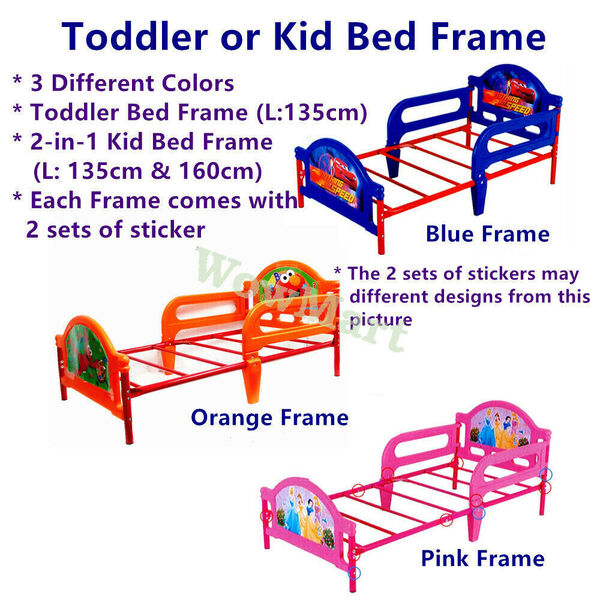 Kid Extend Steel Frame Safety Guard Rail Toddler Bed &amp; 2-Set Sticker 1.35-1.6m