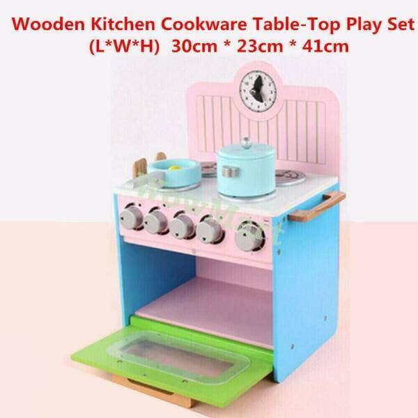 Kid Toy Wooden Kitchen Cooking Table Accessories Set