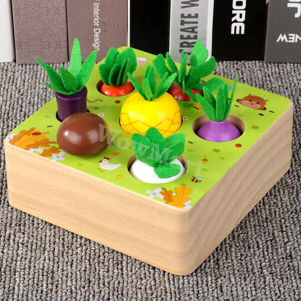 Kid Catching Cognitive Game Pulling Veg Radish  Happy Farm Wooden Puzzle Toy