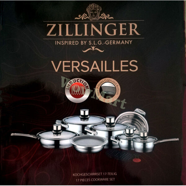 Quality German Stainless Steel Casserole Frypan Pot 17pcs Cookware Set Zillinger