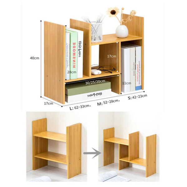 Bamboo Desk Expandable Book Shelf File Storage Organizer Rack Flower Pot Shelf