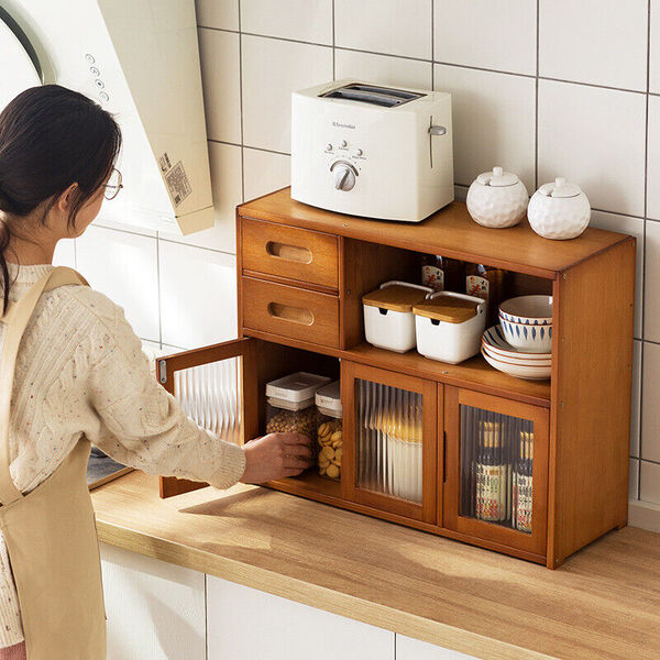 Kitchen Desk Cupboard Tea Room Tea Coffee Tea Pot Cup Storage Drawer Cabinet Box