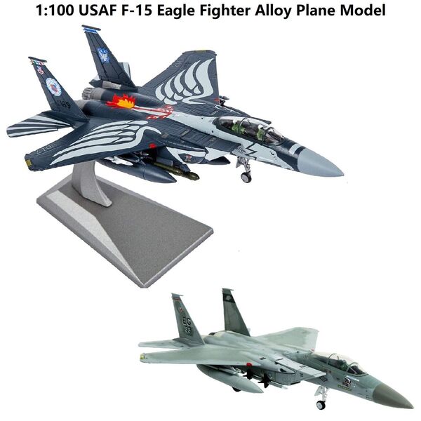 1:100 US F-15 Eagle Fighter Attacker Alloy Metal Diecast Military Plane Model