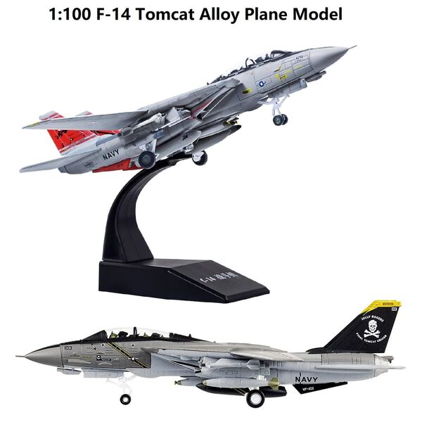 1:100 US Navy F-14 Tomcat Fighter Alloy Metal Diecast Military Plane Model