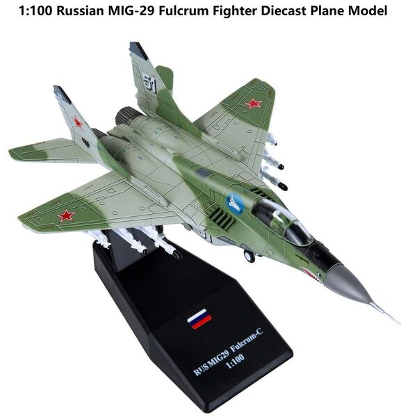 1:100 Russia Air Force MIG-29 Fulcrum Fighter Diecast Metal Military Plane Model