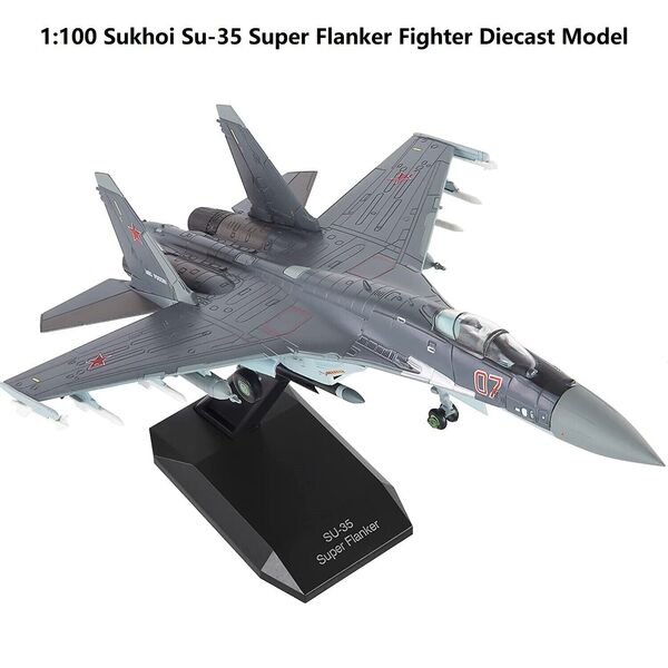 1:100 Russian Sukhoi Su-35 Super Flanker Fighter Diecast Military Plane Model