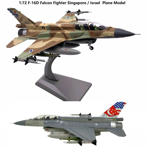 1:72 F-16 Fighter Plane Model Israel / Singapore Alloy Military Aircrafte Model