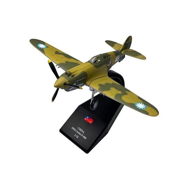 1:72 WWII China Flying Tigers P40 Curtiss Fighter Diecast Military Plane Model