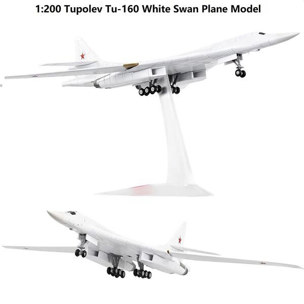 1:200 Soviet / Russia Tupolev Tu-160 Strategic Bomber Military Metal Plane Model