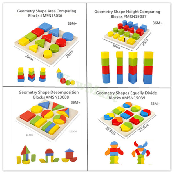 Baby Kid Toy Montessori Learning Educational Equipment Geometry Shape Wood Block