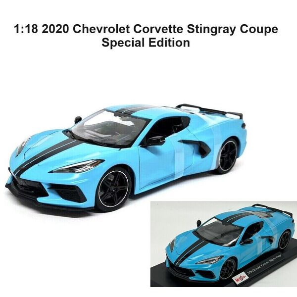 1:18 Maisto 2020 Chevrolet Corvette Stingray Coupe Metal Diecast Car Model Stand