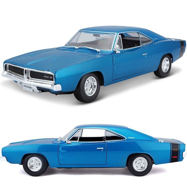 1:18 Maisto 1969 Dodge Charger R/T Car Model Stand Metal Diecast Special Edition