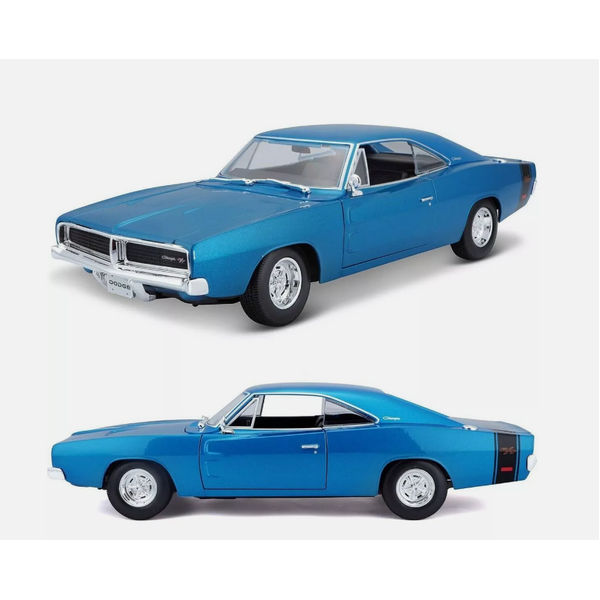 1:18 Maisto 1969 Dodge Charger R/T Car Model Stand Metal Diecast Special Edition