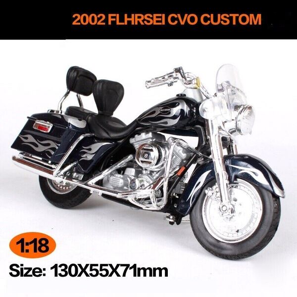 Maisto 1:18 Harley Davidson 2002 FLHRSEI CVO Custom Motorcycle Motorbike Model