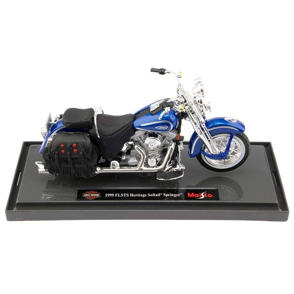 Maisto 1:18 Harley Davidson 1999 FLSTS Heritage Softail Springer Motorbike Model