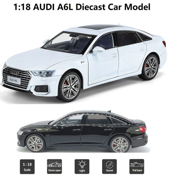 1:18 Alloy AUDI A6 Car Model Sound Light Collection Car Model Toy Fine Detail