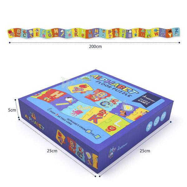 MIDEER Educational Hardboard Cognitive Game Alphabet Floor Jigsaw Puzzle 200cm