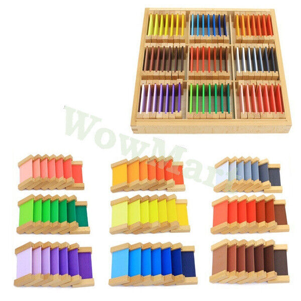 Montessori Learning Toy Wooden 63 Pcs Color Tablet Box Preschool Sensory Toy