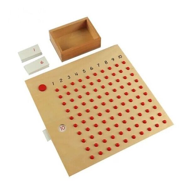 Early Childhood Montessori Educational Wooden Toy Multiplication Bead Board 28cm