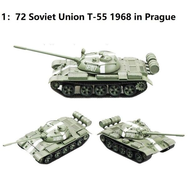 1:72 Soviet T-55 Tank Model Military Ground Armor Model Collection 1968 Prague