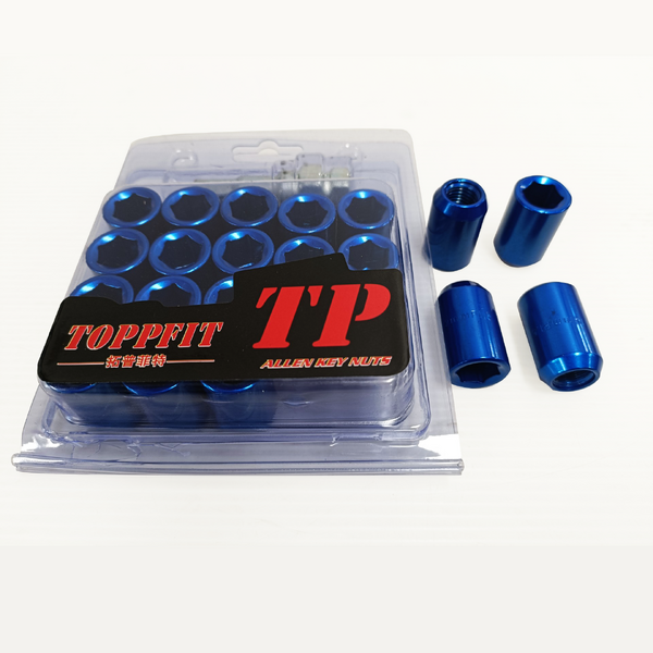 New Forged Steel Car Wheel Open End 20 Pcs Lug Nut Socket Set M12 x 1.5 Blue