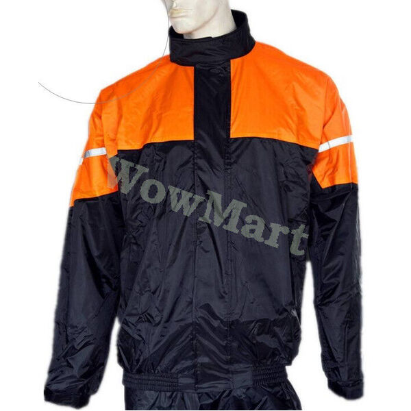 NEW Motorbike Cycling Workwear Windproof Waterproof Raincoat Rain Jacket Orange