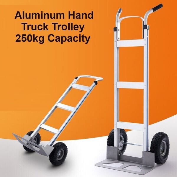 Aluminum Heavy Duty Commercial Hand Truck Trolley  250kg Capacity 10 Inch Wheel