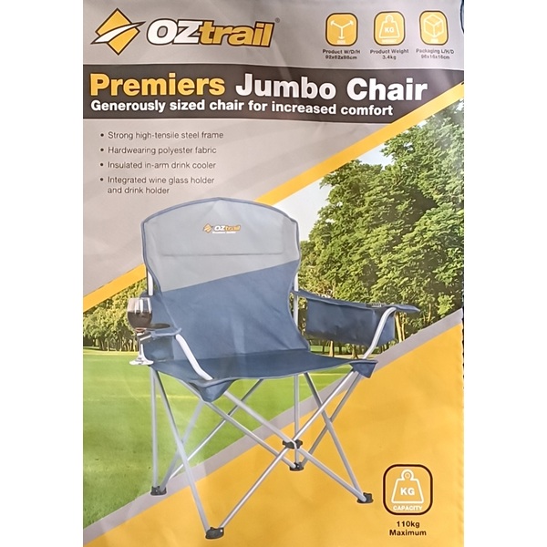 OZtrail Premiers Jumbo Camping Chair Heavy Duty Folding Padded Camping Chair 