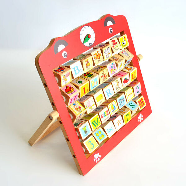 New Educational Toy 3+year kid Wooden Alphabet  Time Teaching Abacus Frame #1221