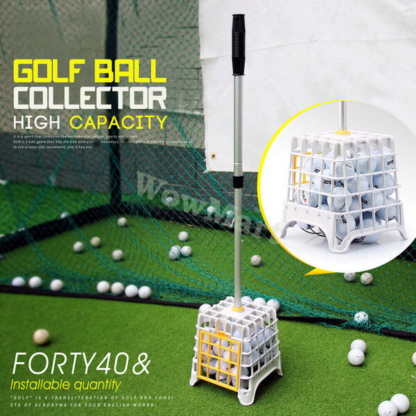 Portable Retractable Alloy Golf Ball Picker Upper Ball Collector Basket 40 Balls