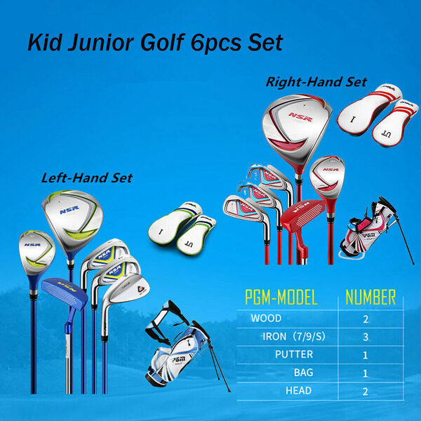 Kid Junior Golf Complete 6 Golf Club Set &amp; Stand Bag 115-155cm Left Hand