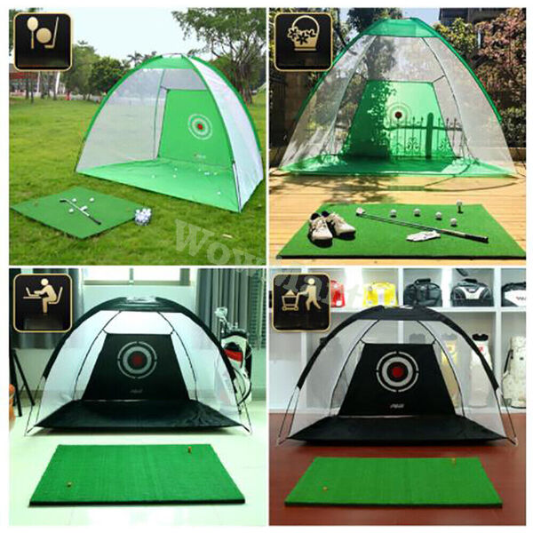 4-In-1 Golf Practice Swing Hitting Driving Chipping Target Net Cage Set 2-3M