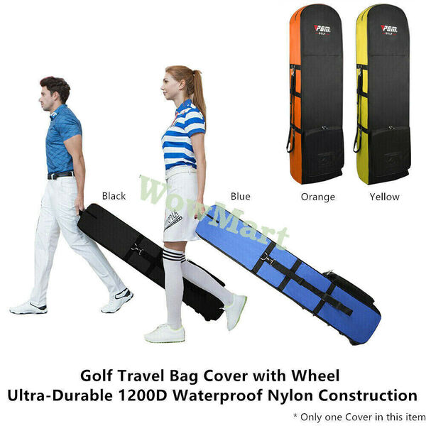 Light Foldable Waterproof Golf Club Flight Fabric Travel Bag &amp; Rolling Wheel