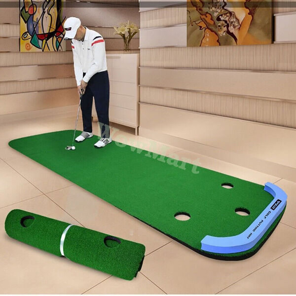 Portable Golf Practic Putting Mat Golf  Putting Green Mat Grass Turf Fairway 3m