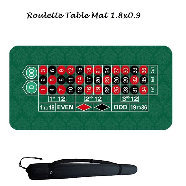 Deluxe Rubber Casino Roulette Gaming Table Mat Poker Table Cloth Pad 180x90cm 