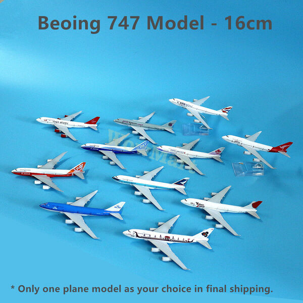 Super Quality Metal Various Airline Boeing 747 Plane Model Collection 16cm #B