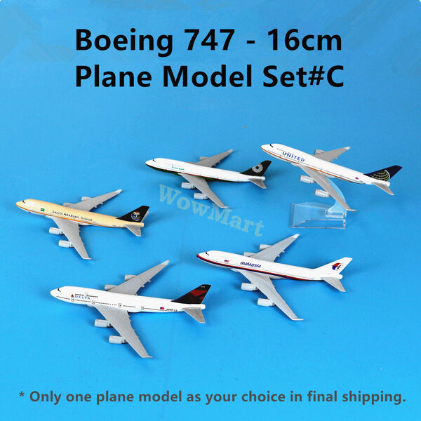 Super Quality Metal Various Airline Boeing 747 Plane Model Collection 16cm #C