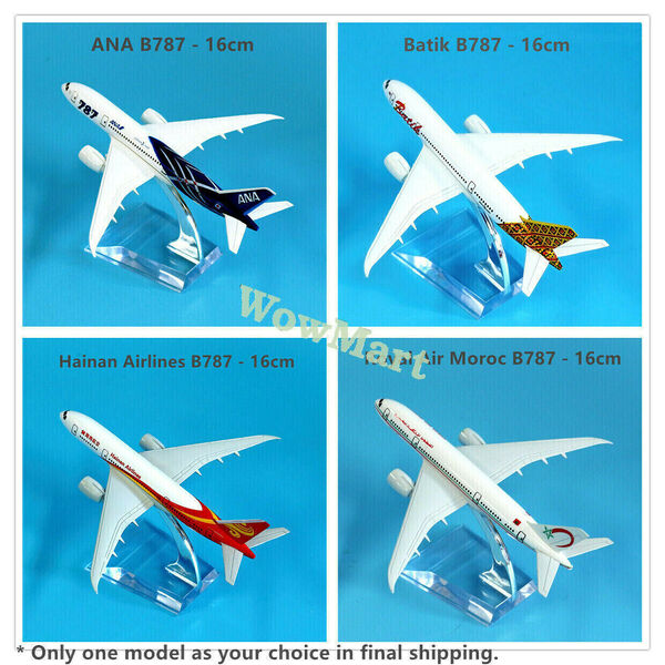 Quality Alloy Metal Aluminium B787 Aircraft Plane Model Varies Collection 16cm