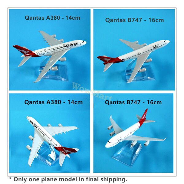 New Qantas Airline Metal Plane Aircraft Model Collection B747 / A380 (14-16cm)