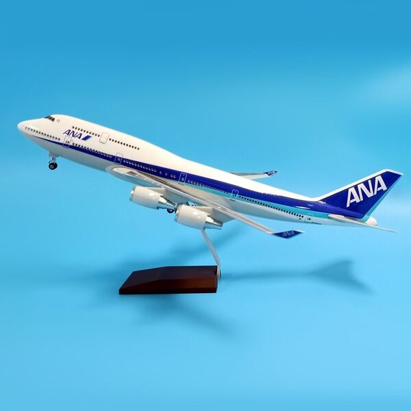 1:160 ANA B747 Plane Model Resin All Nippon Airways Boeing Aircraft Model 47cm