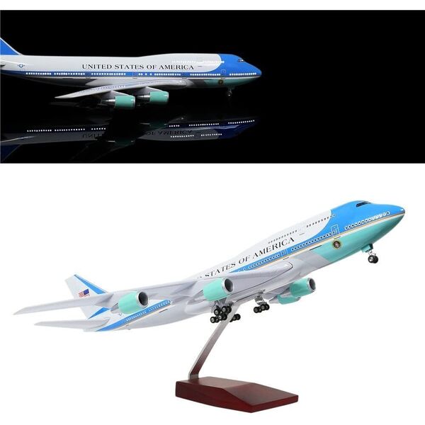 1:160 Air Force One Boeing B747 -8 Plane Model / LED Light Wheel Aircraft Model